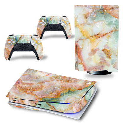 White PlayStation 5 vinyl stickers and decals for PS5 disc console and controllers