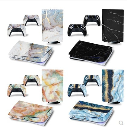 White PlayStation 5 vinyl stickers and decals for PS5 disc console and controllers