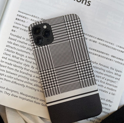 Black houndstooth iPhone 11 phone case compatible with Apple