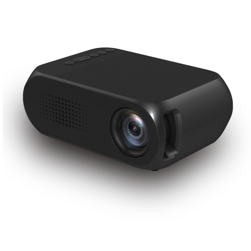 Mini portable HD projector for home theater use, compact white design by My Store