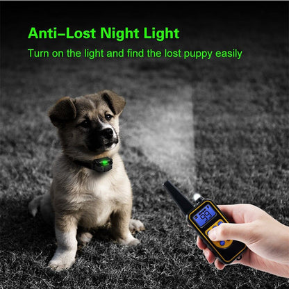 Remote control dog training device collar with adjustable strap and handheld remote1000