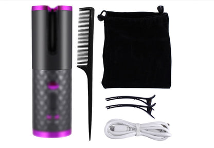 USB wireless multifunctional curling iron curler for creating defined curls and waves