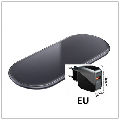 Desktop two-in-one wireless charger by My Store, compact charging stand for phone and compatible device