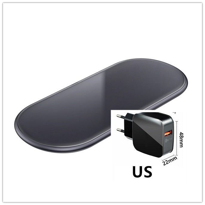 Desktop two-in-one wireless charger by My Store, featuring a compact stand for charging compatible devices