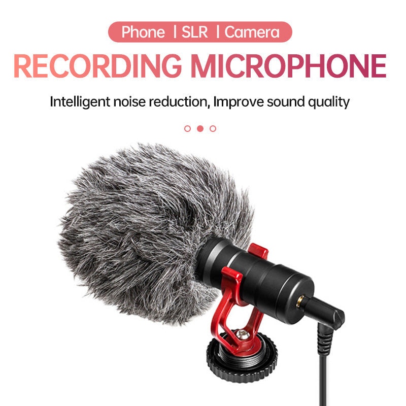 Wired mobile phone microphone for SLR camera, compact black design by My Store