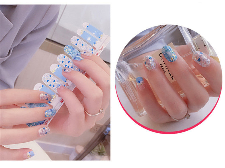 3D bronzing shell nail stickers by My Store, double-row design with 20 decorative nail stickers