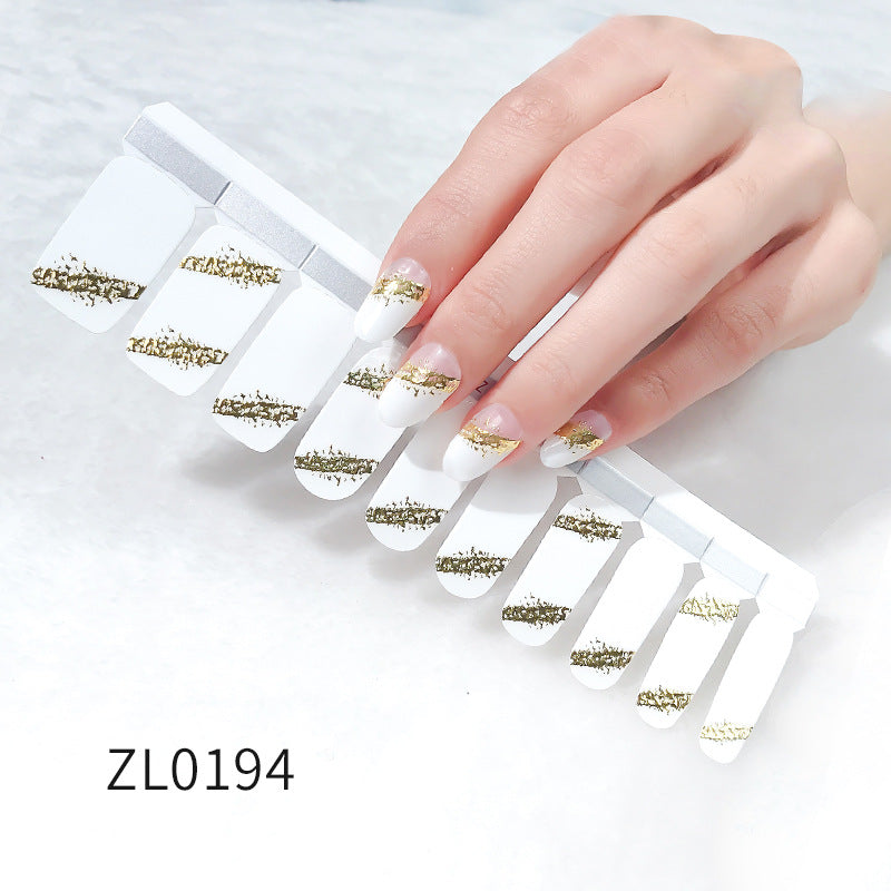 3D bronzing shell nail stickers, double-row design, 20-piece nail art set by My Store