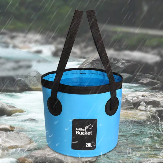 Portable folding fishing bucket bag for outdoor travel and car washing, waterproof design by My Store