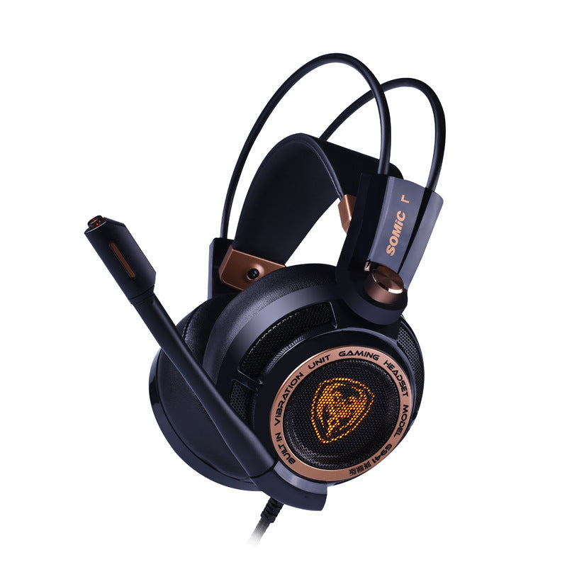 Noise-cancelling headphones headset for computer, over-ear design with padded ear cups