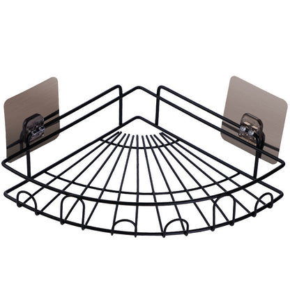 Pengtu plastic bathroom wall hanging corner storage rack in white for household vanity organization