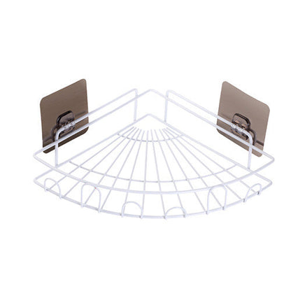 Pengtu plastic bathroom wall hanging corner storage rack for vanity and stall organization