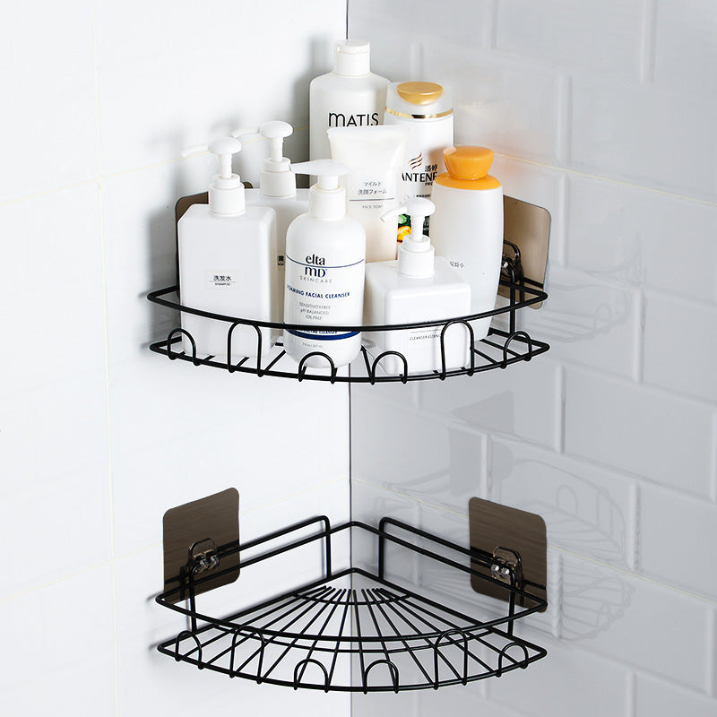 Pengtu plastic bathroom wall hanging corner storage rack for household vanity organization