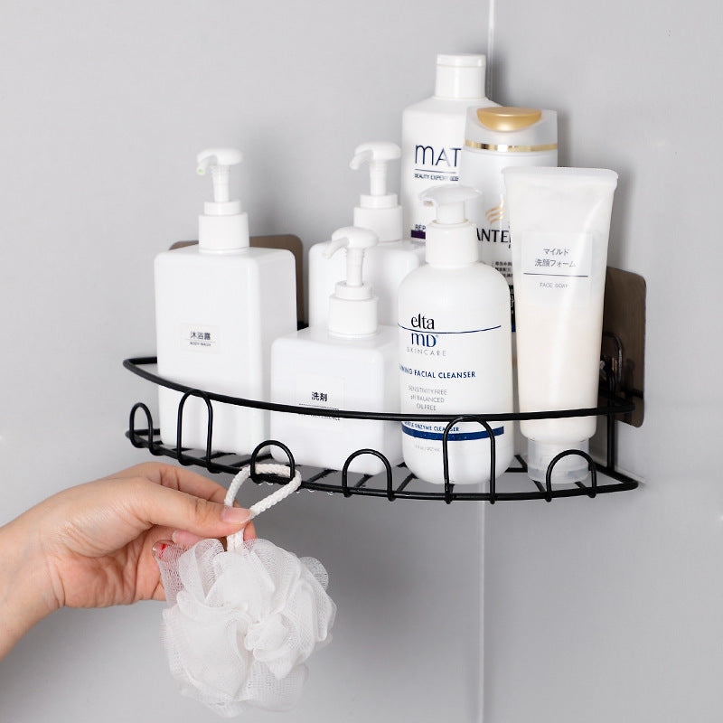 Pengtu plastic bathroom wall hanging corner storage rack for household vanity and stall organization