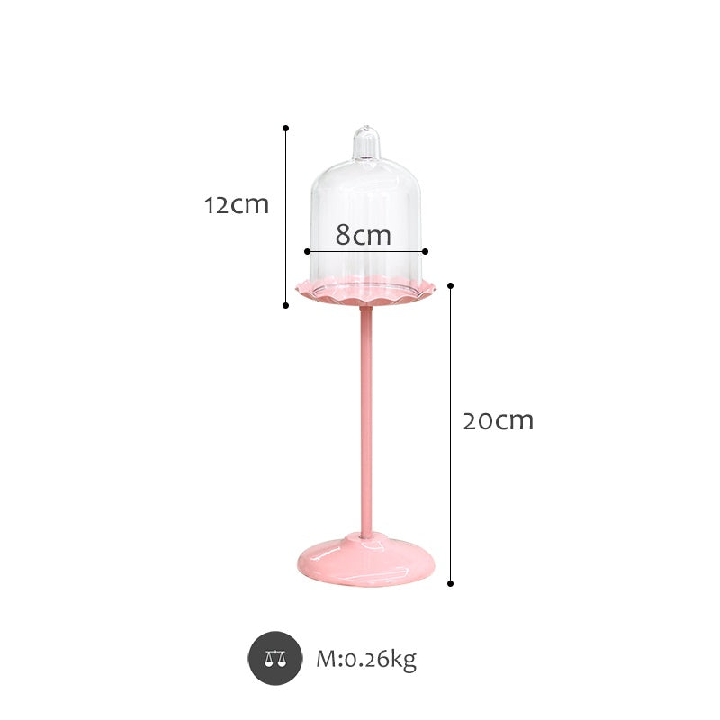 Pink wedding dessert table cake stand displayed for event table decor