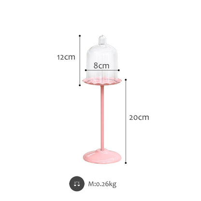 Pink wedding dessert table cake stand displayed for event table decor