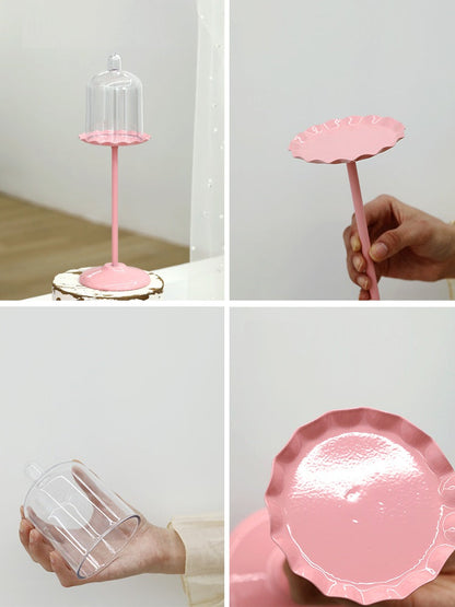 Pink wedding dessert table cake stand for displaying cakes and pastries
