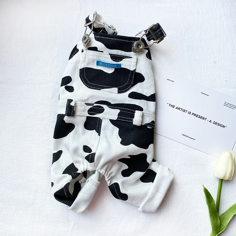 Pet Cow Lovers' teddy bear suspenders featuring cute cow and teddy bear designs