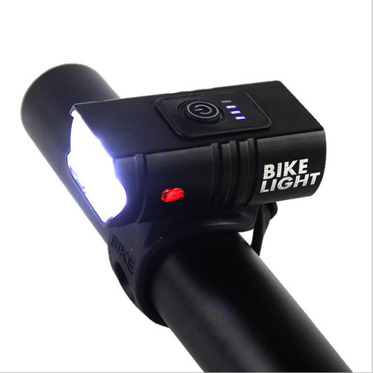 Outdoor cycling lights with electric display, red warning light, and bicycle headlights