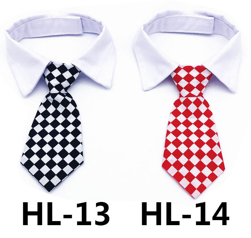Pet tie with striped check pattern for cats and dogs, solid color design, My Store brand