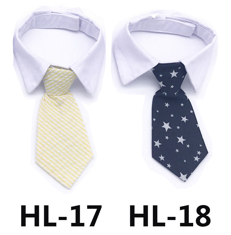 Pet tie with striped check print for cats and dogs, solid color design 北京赛车前