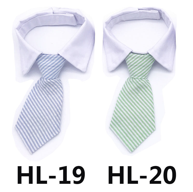 Pet tie with solid color, striped, and check print for cats and dogs my store