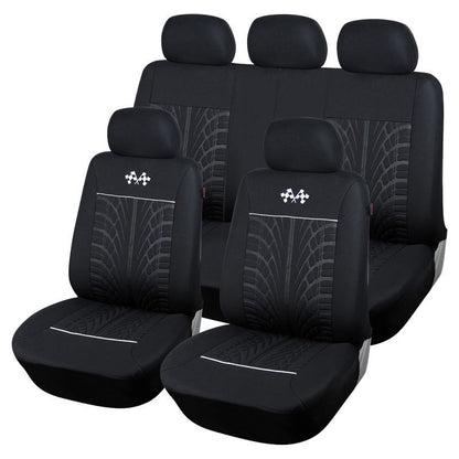 Five-seater car seat cover by My Store, shown in a full interior vehicle fitment view
