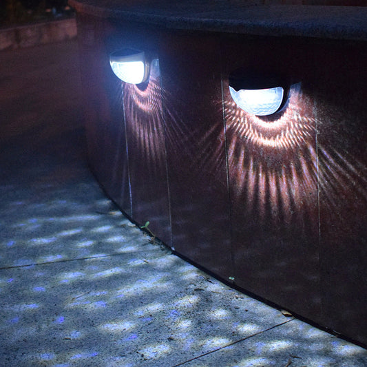 Solar outdoor waterproof semicircular fence wall lamp with water drop effect for garden, corridor, or staircase