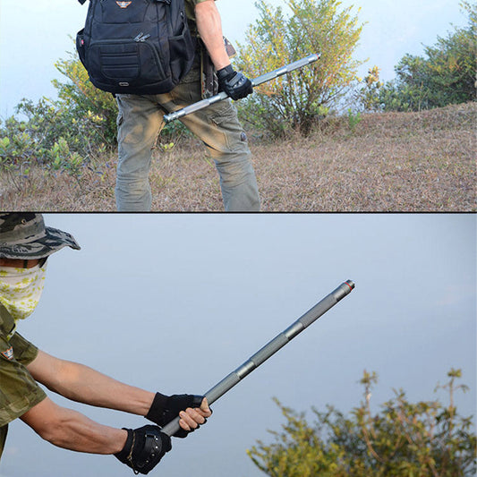Outdoor Defense tactical alpenstock hiking stick with multifunctional design for camping and walking assistance