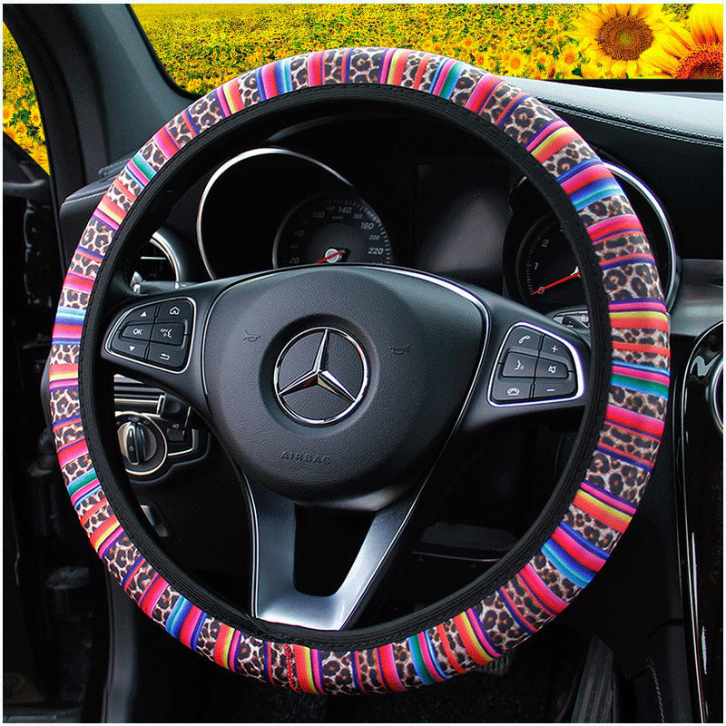 Cactus sunflower leopard print seven-color rainbow elastic grip without inner ring, close-up product view