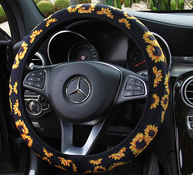 Cactus sunflower leopard print seven-color rainbow elastic grip without inner ring, close-up view