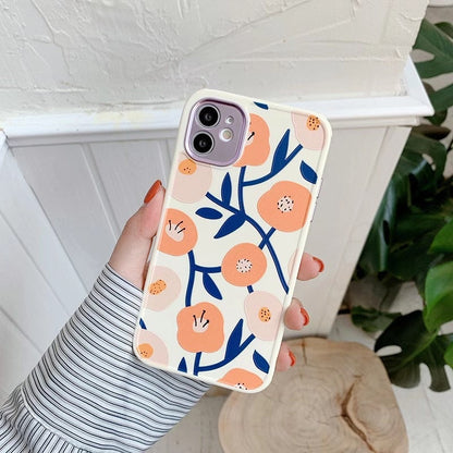 Yellow flower all-inclusive anti-drop phone case, compatible design with protective edges