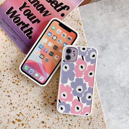 Yellow flower all-inclusive anti-drop phone case with protective raised edges