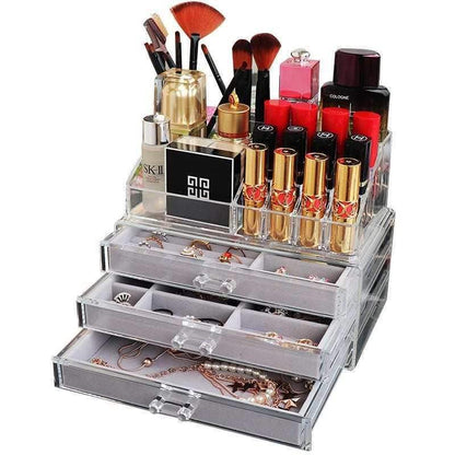 Acrylic accessory storage box for organizing jewelry and earrings