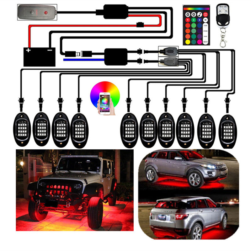 Automobile and motorcycle APP control decorative lights for vehicle interior ambient lighting