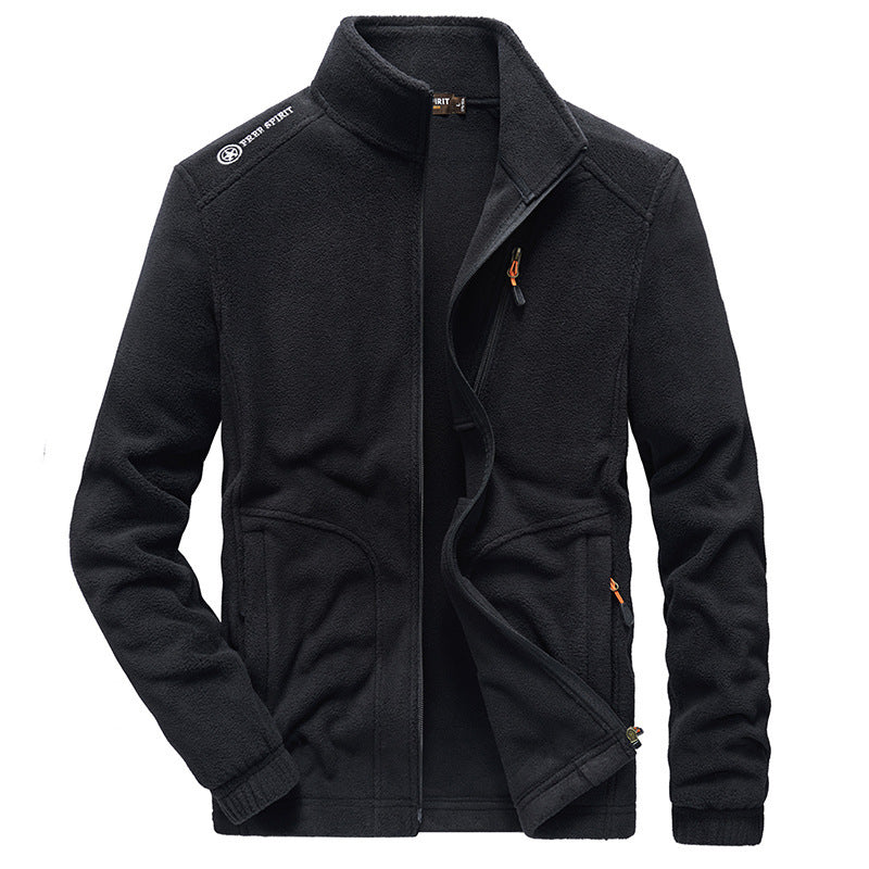 Men's autumn and winter warm thick fleece jacket in a cozy design