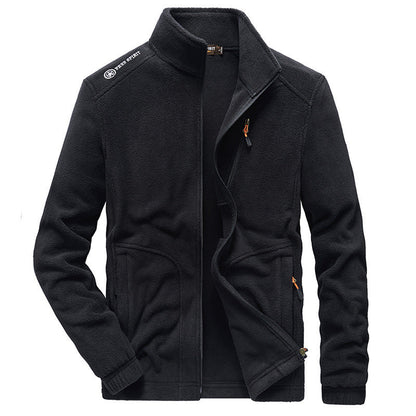 Men's autumn and winter warm thick fleece jacket in a cozy design