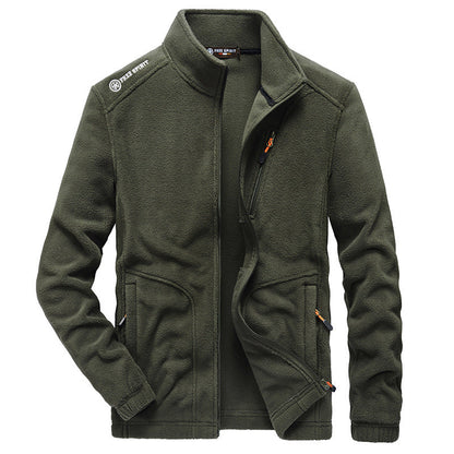 Men's autumn and winter fleece jacket, thick warm insulated design in a classic style
