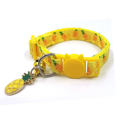 Pet print bell cat collar strap with colorful paw pattern and bell, My Store brand
