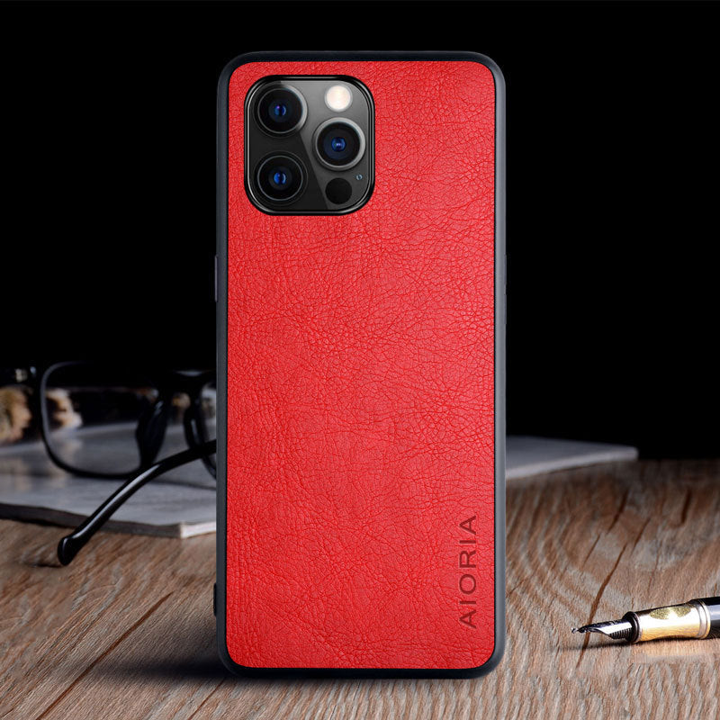 iPhone 12 Pro Max mobile phone case with textured lychee pattern by Apple-Compatible brand