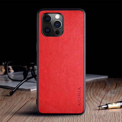 iPhone 12 Pro Max mobile phone case with textured lychee pattern by Apple-Compatible brand