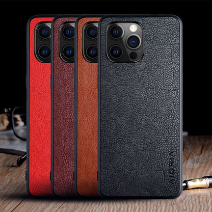 iPhone 12 Pro Max mobile phone case with textured lychee pattern, compatible with Apple devices