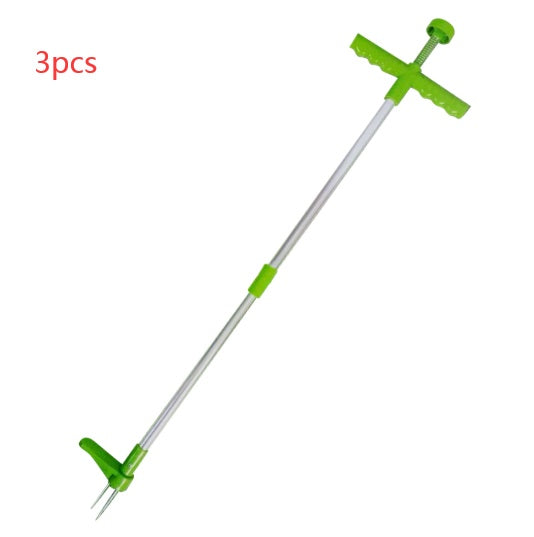 Road gap weeding hook, simple artifact with curved metal head and handle for removing weeds from pavement cracks