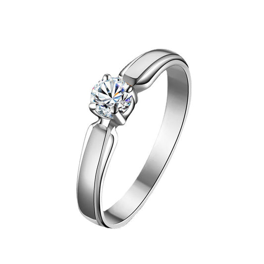 Sterling silver women’s fashion ring with a personality design, shown in close-up