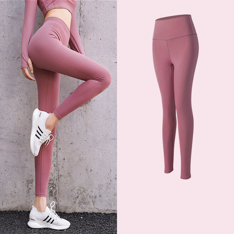 High waist skinny peach hip legging fitness pants in a sleek, body-contouring design