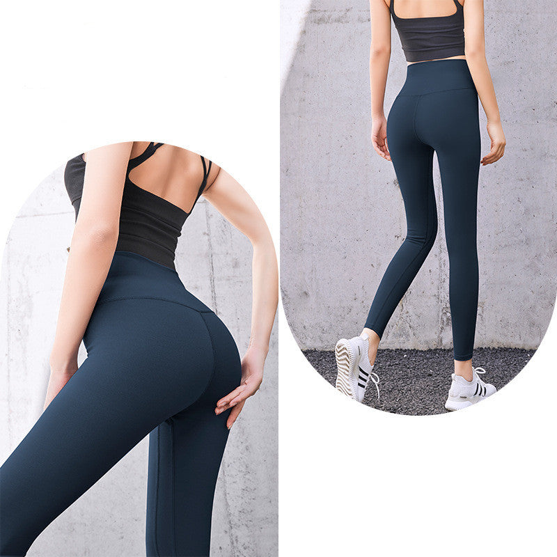 High waist skinny peach hip legging fitness pants in a sleek, form-fitting design