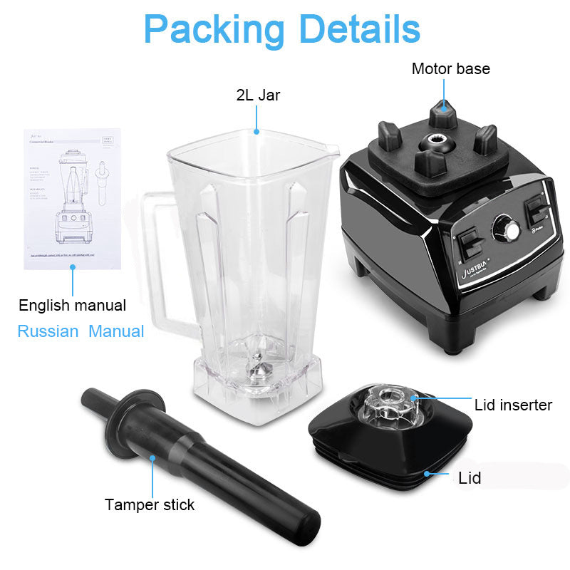 Blender broken wall cooking machine countertop appliance with clear blending jar and black base
