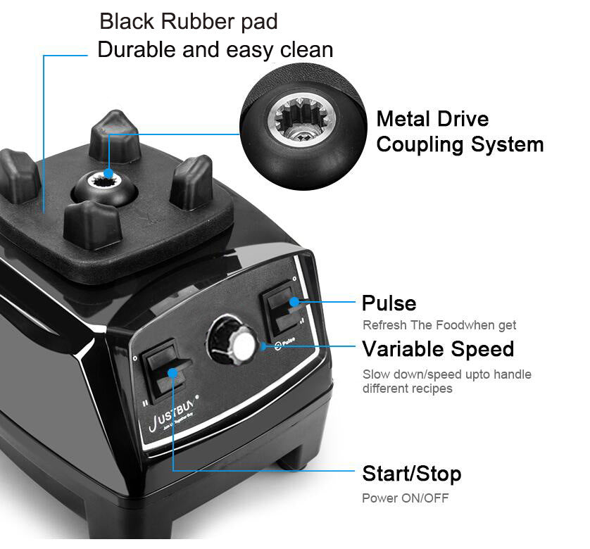 Blender broken wall cooking machine in black and stainless steel with countertop design
