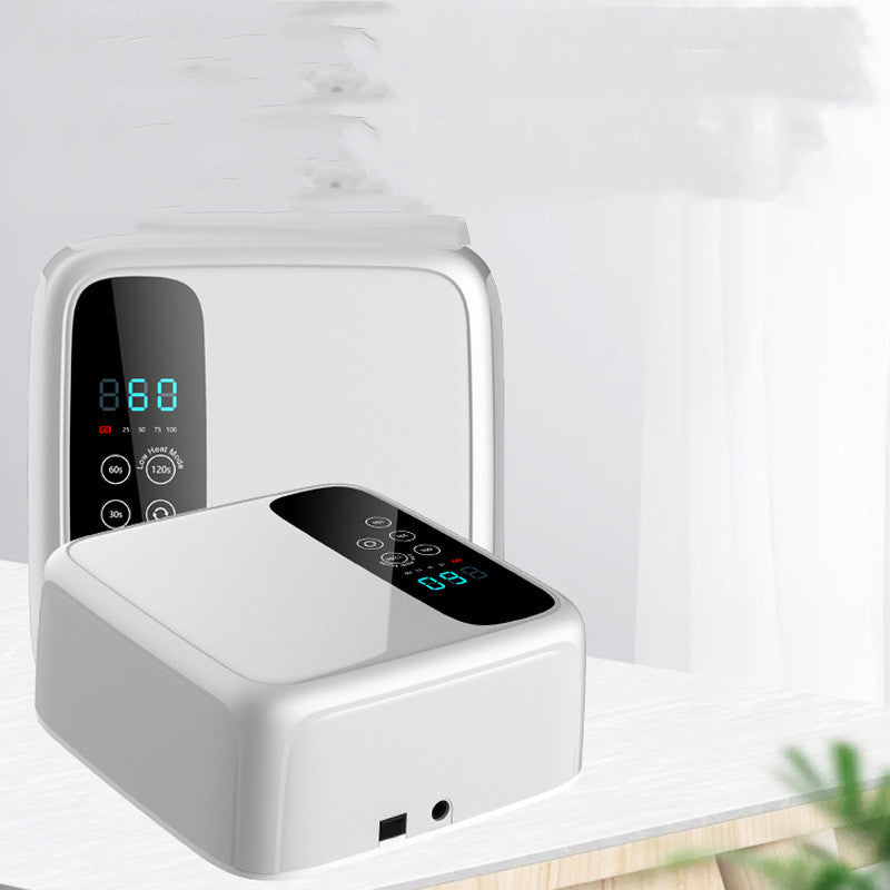 Rechargeable smart nail light machine with touch screen and reversible curing lamp, white design