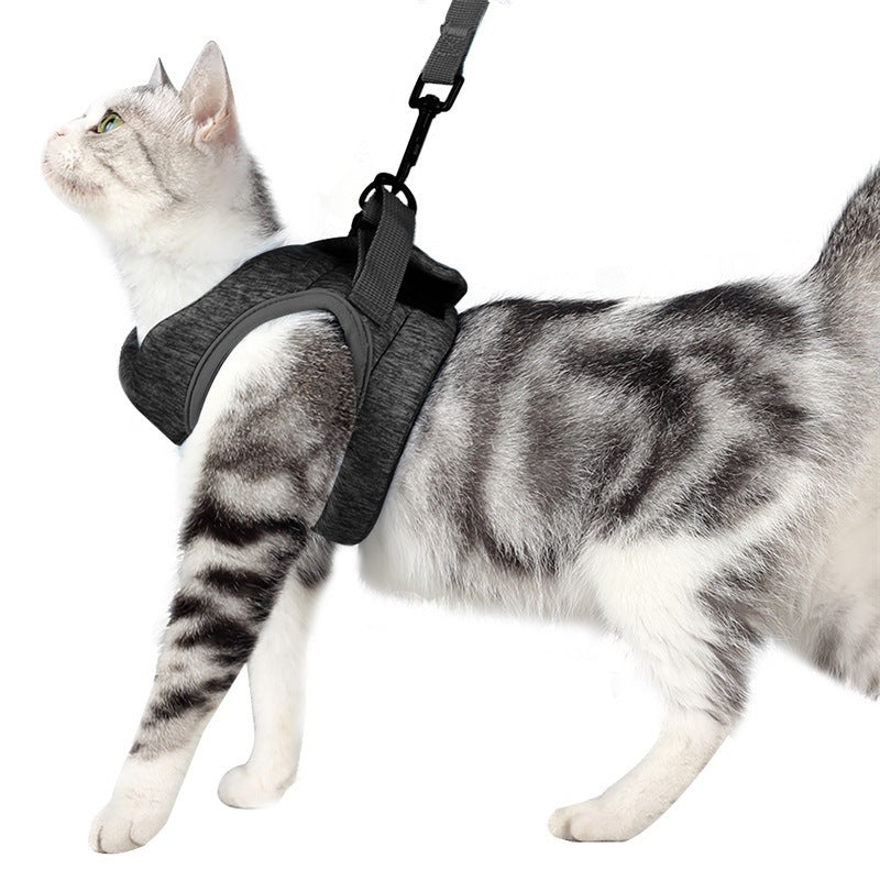 Chest harness cat leash vest, adjustable pet walking harness in a lightweight design