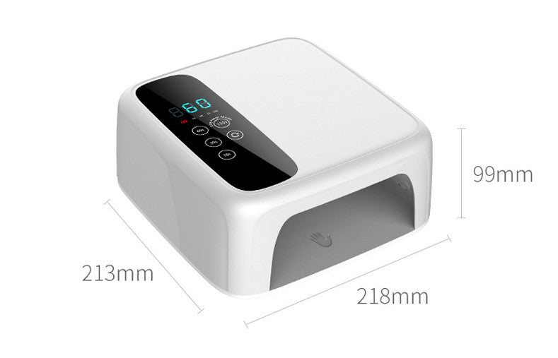 Rechargeable smart nail light machine with touch screen and reversal function, white portable design